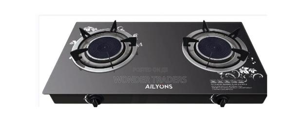 AILYONS 2 Burner Glass Top Gas Cooker Infrared 2 Burner