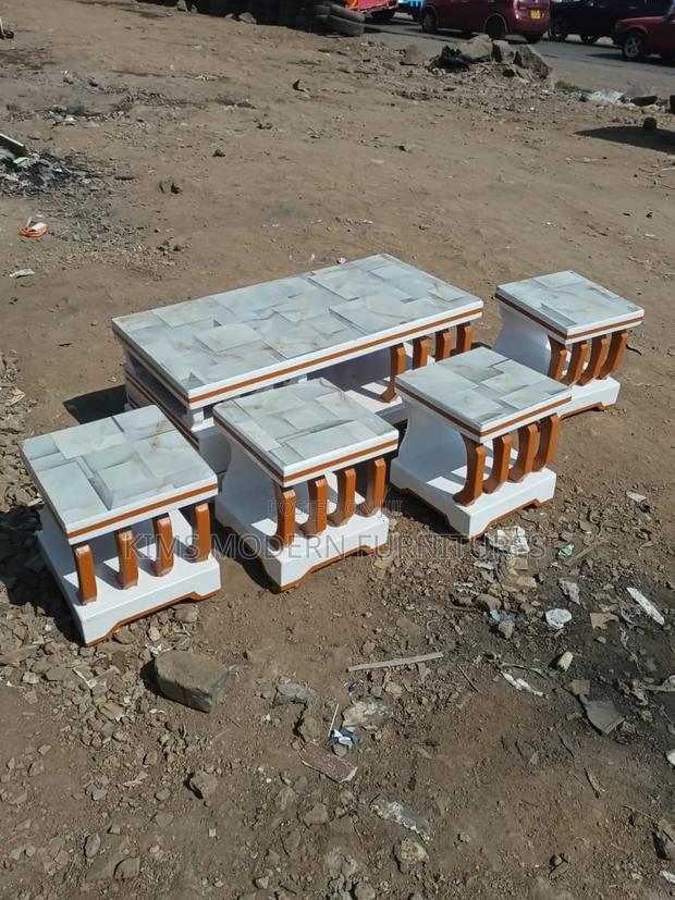 Smart Spider Gold White Coffee Table 4 Stools - main view