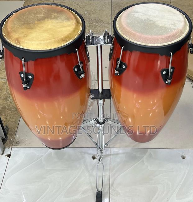 Percussion Conga Drums Pair W/ Double Stand - main view