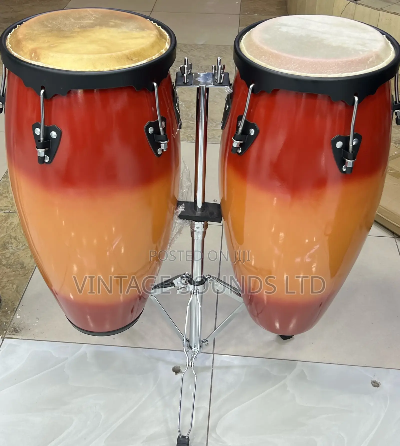 Percussion Conga Drum 2pcs W/ Single Stand