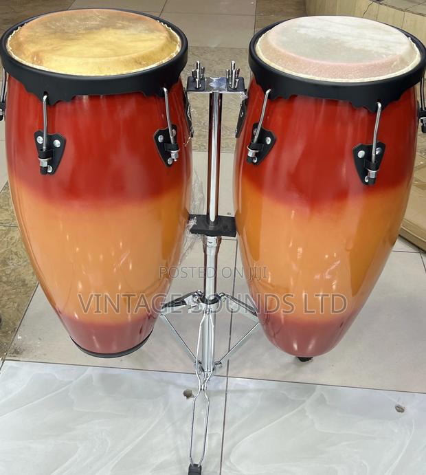 Percussion Conga Drum 2pcs W/ Single Stand - main view