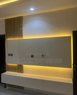 Flute Panels and Gypsum Tv Unit