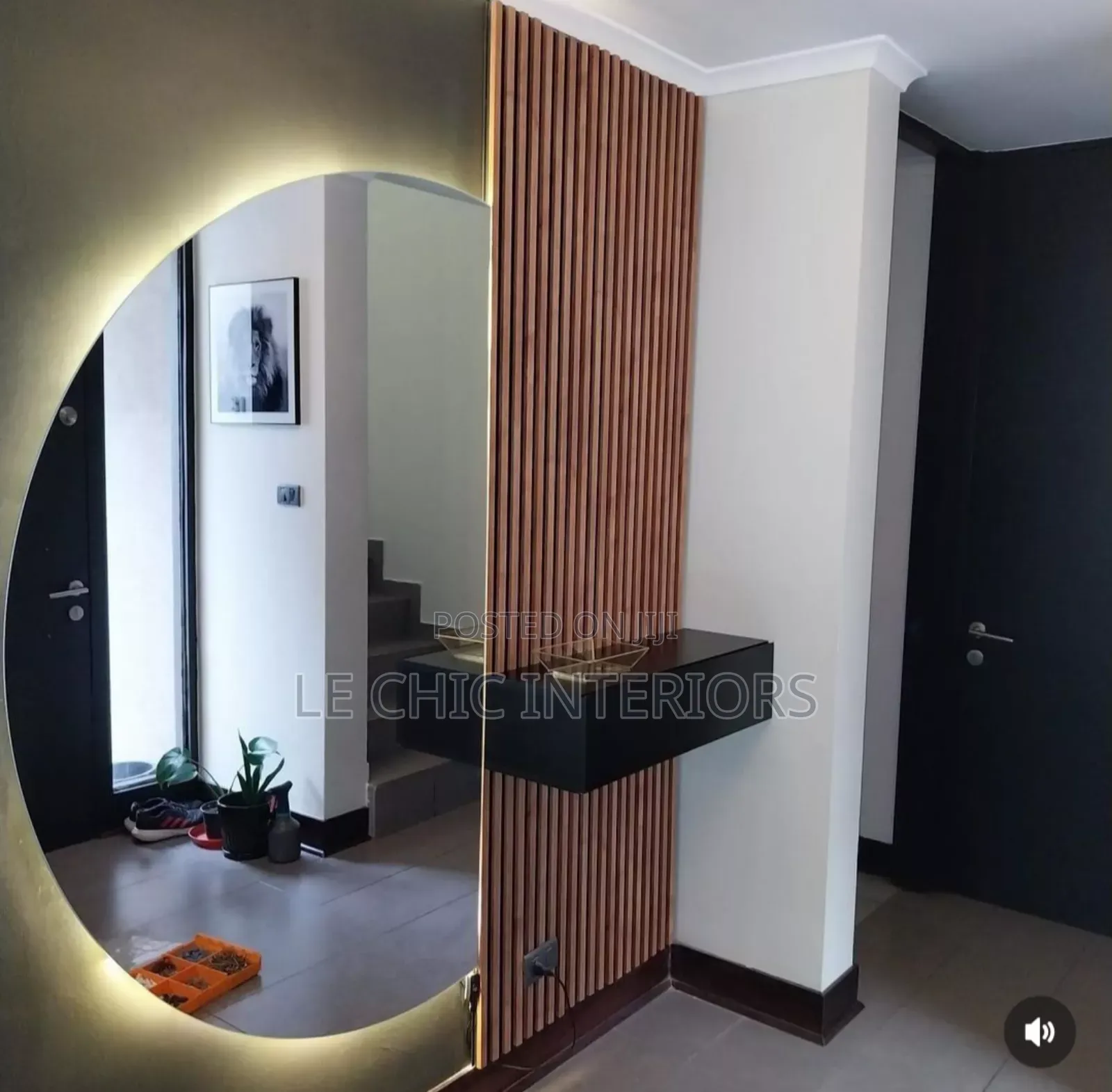 Flute Panels and Gypsum Tv Unit