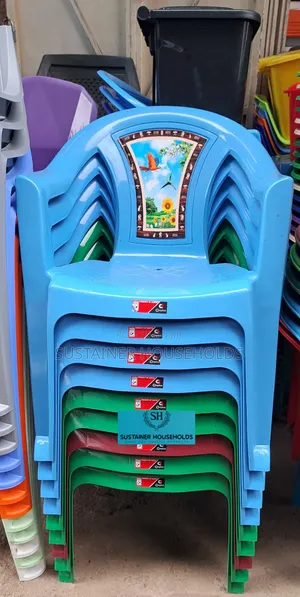 Complast Plastic Chairs With Armrest and Flower