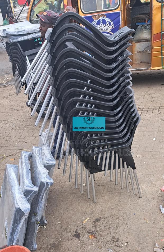 Black Complast Plastic Chairs - main view