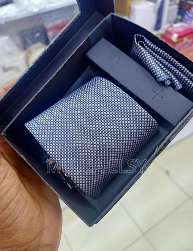 Grey Mini Checked Dotted Tie Sets - thumbnail 3