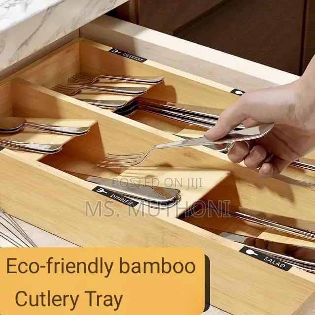 Eco-Friendly Bamboo Cutlery Organizer-