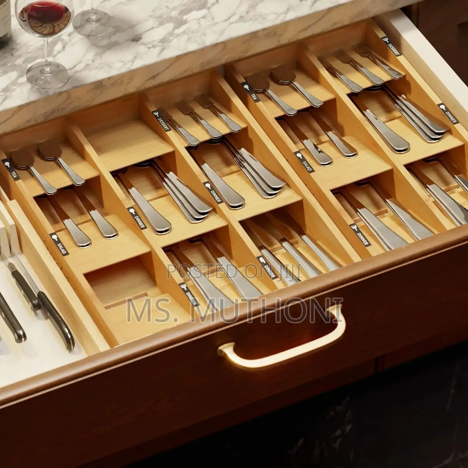Eco-Friendly Bamboo Cutlery Organizer-