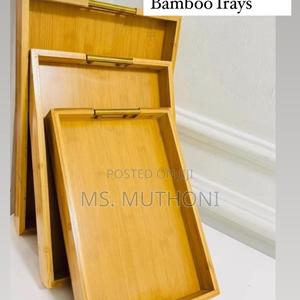 Multifunctional Big Sized 3in1 Bamboo Serving Trays - thumbnail 2