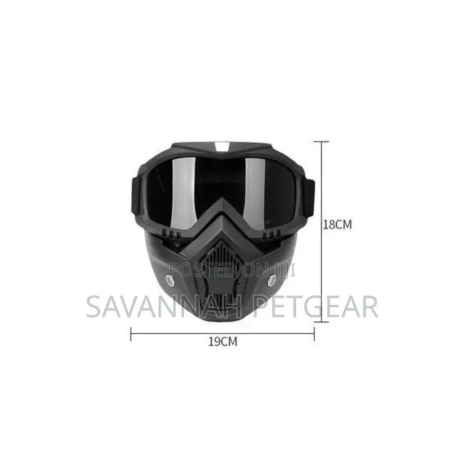 Motorcycle Face Mask HD Goggles With Mouth Filter - Black