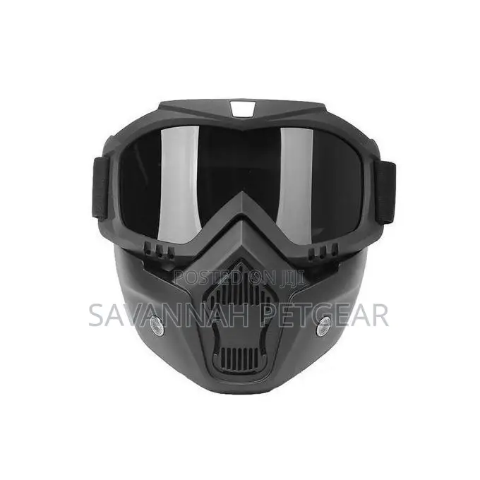 Motorcycle Face Mask HD Goggles With Mouth Filter - Black