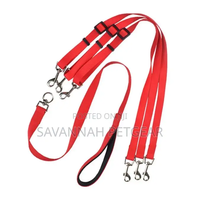 Dog Triple Head Leash Set With Adjustable One-to-Three
