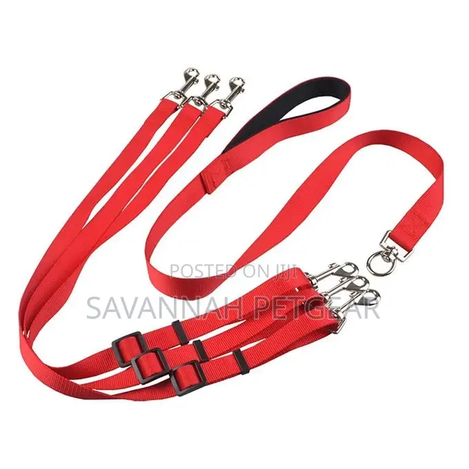 Dog Triple Head Leash Set With Adjustable One-to-Three