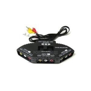3-Way Audio Video AV RCA Black Switch Selector Box Splitter - thumbnail 2