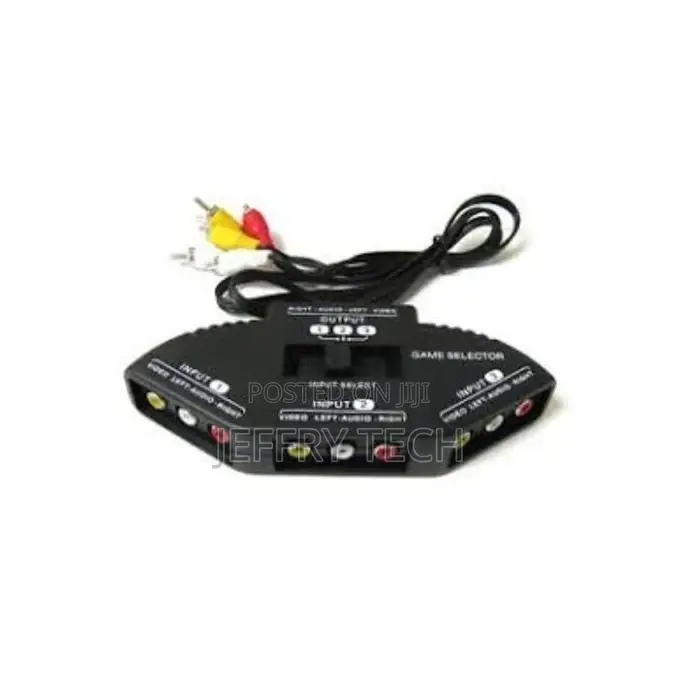 3-Way Audio Video AV RCA Black Switch Selector Box Splitter