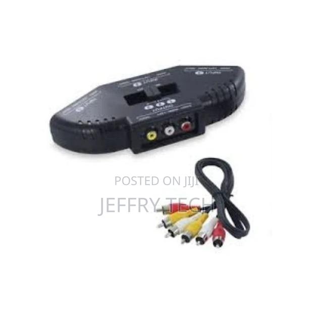 3-Way Audio Video AV RCA Black Switch Selector Box Splitter - thumbnail 3