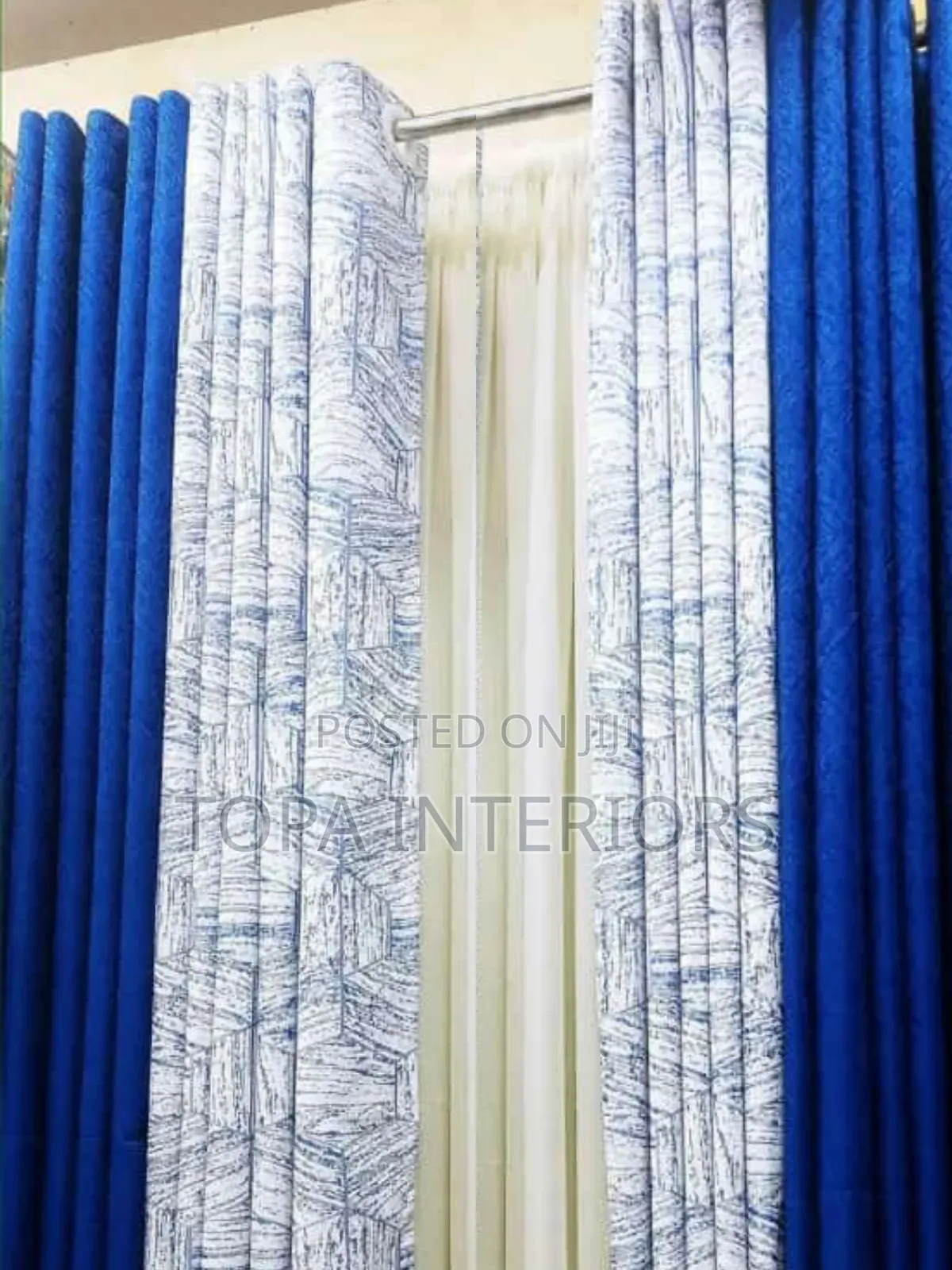 Beautiful Blue Themed Generic House Curtains