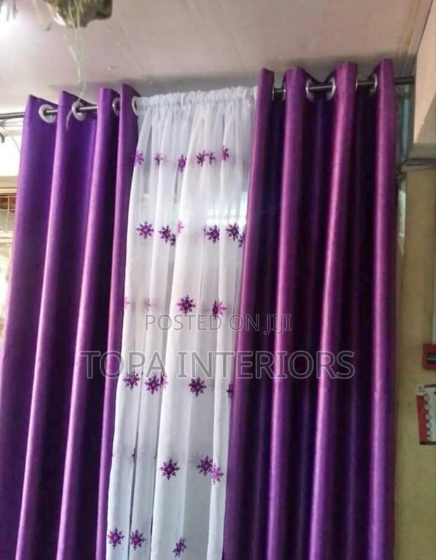 Beautiful Generic Purple Window Curtains With Matching Sheer - main view