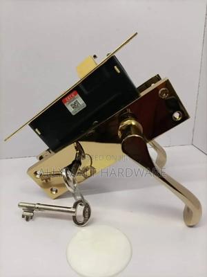 Gold Bathroom Door Lock - thumbnail 2