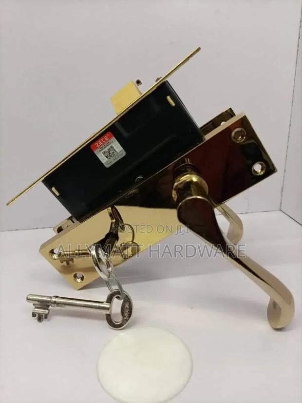 Gold Bathroom Door Lock - main view
