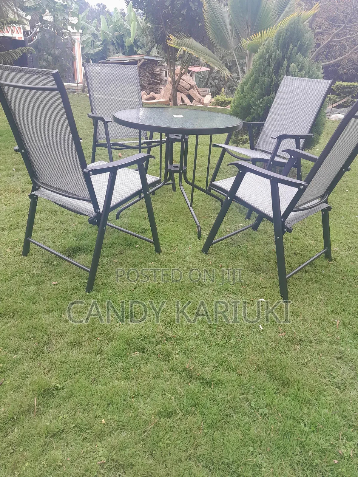 4 Seater Garden Set With Foldable Chairs