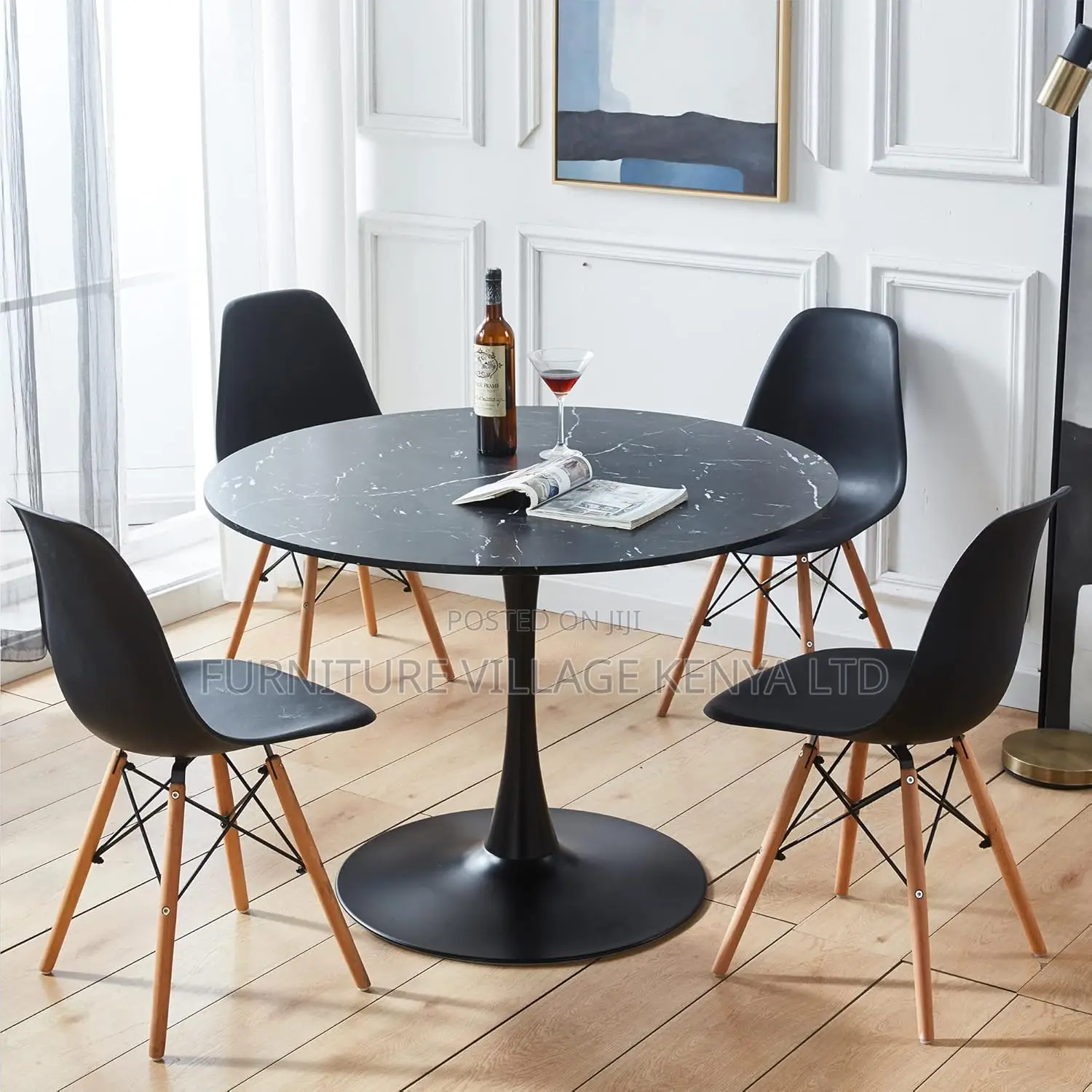 Modern Round Dining Table, Tulip Table for 4-6 Persons