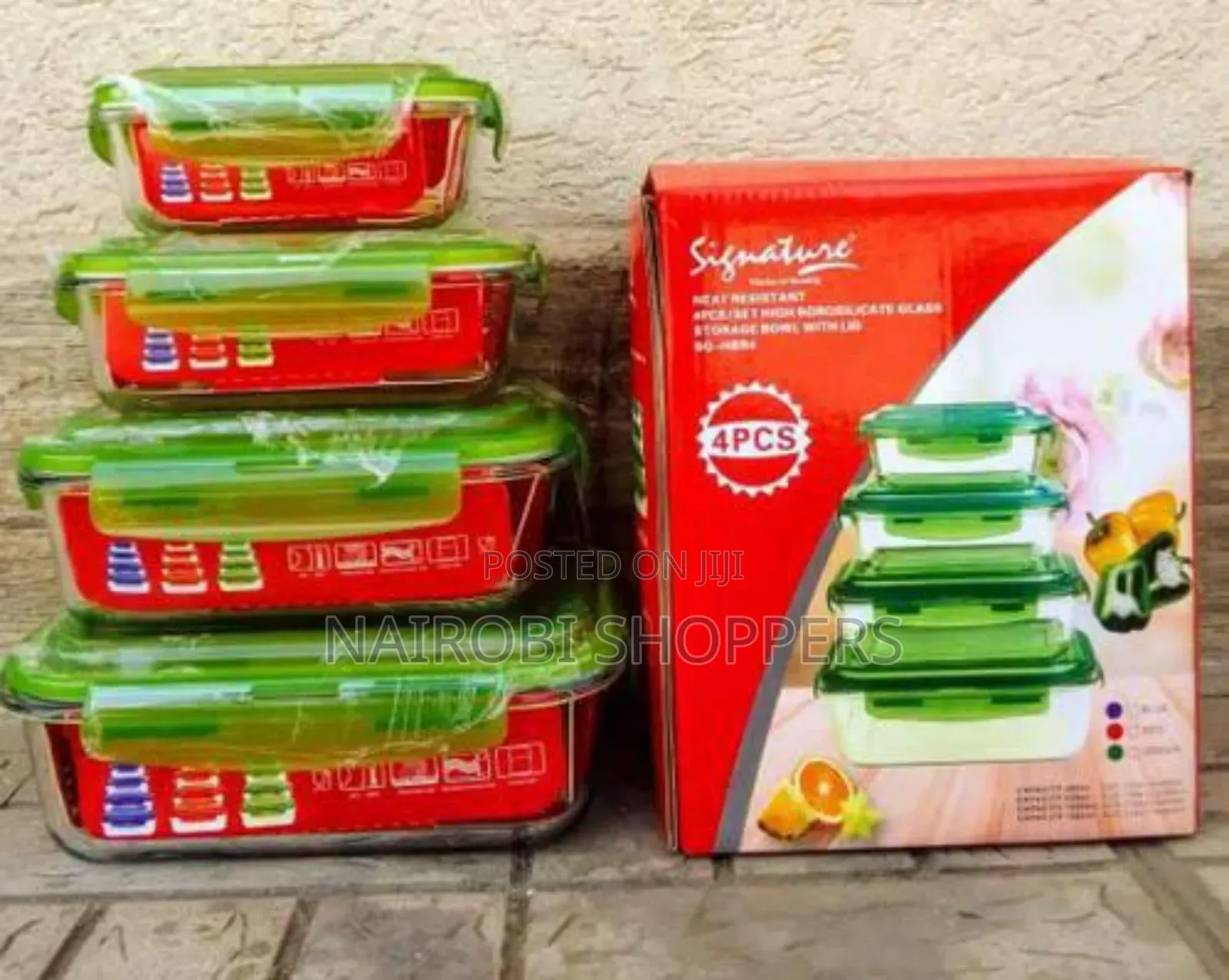 4pcs Glass Lunch Box Microwave Friendly