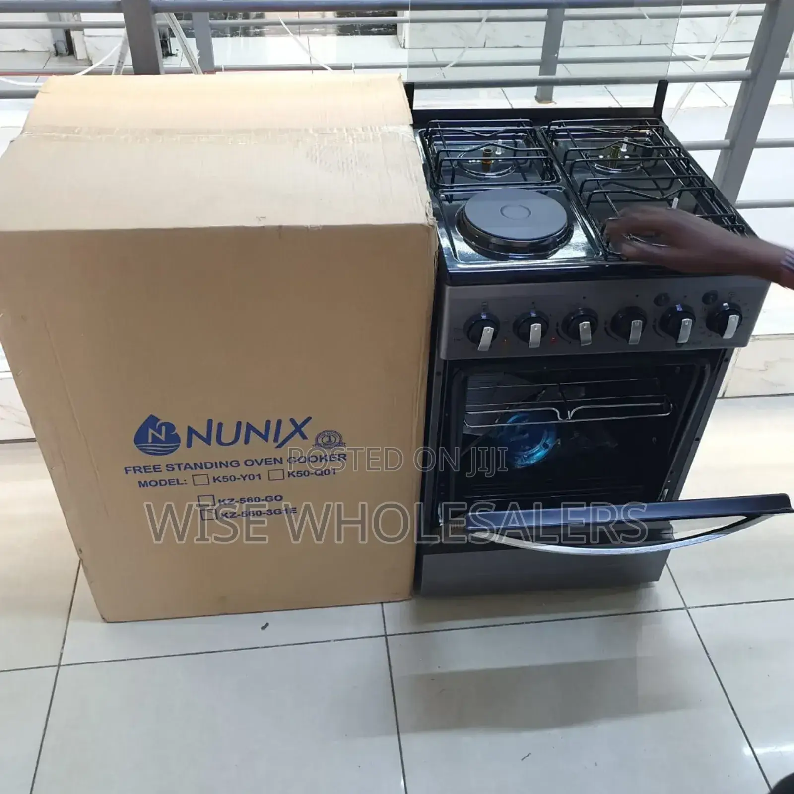 Nunix Free Standing 3 Gas Burner +1 Electric Cooker