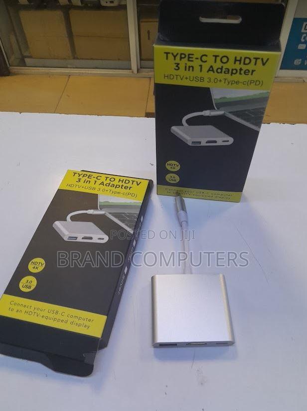 USB C to HDMI Adapter 3-in-1 Type-C Hub With 3 to HDTV