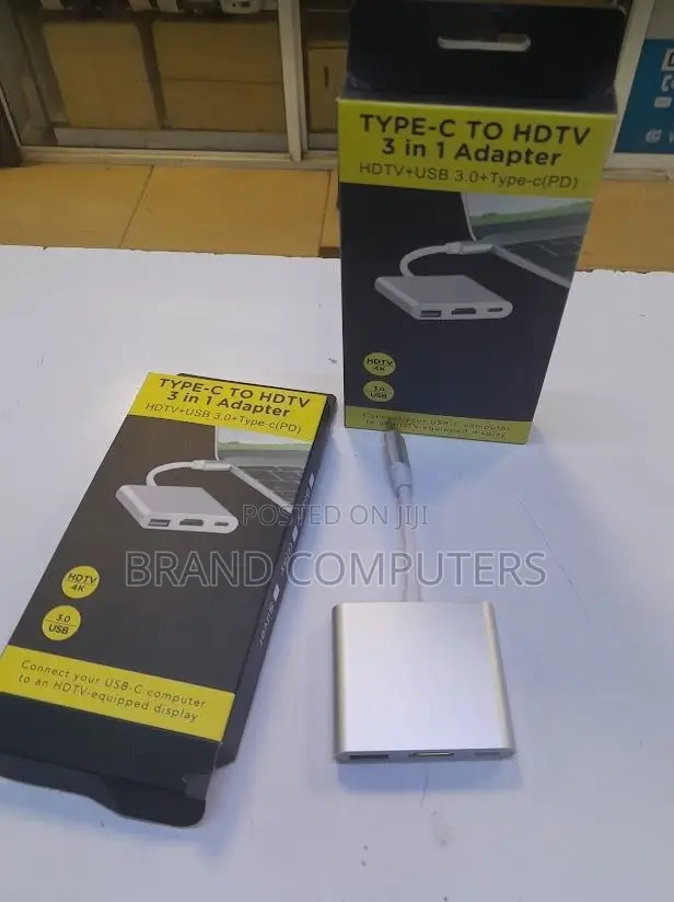 USB C to HDMI Adapter 3-in-1 Type-C Hub With 3 to HDTV