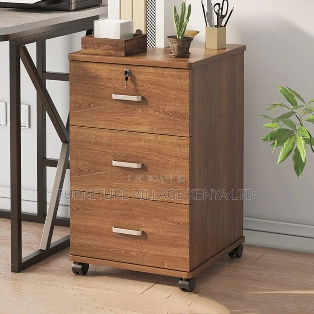 3-Drawer Mobile File Cabinet With Lock