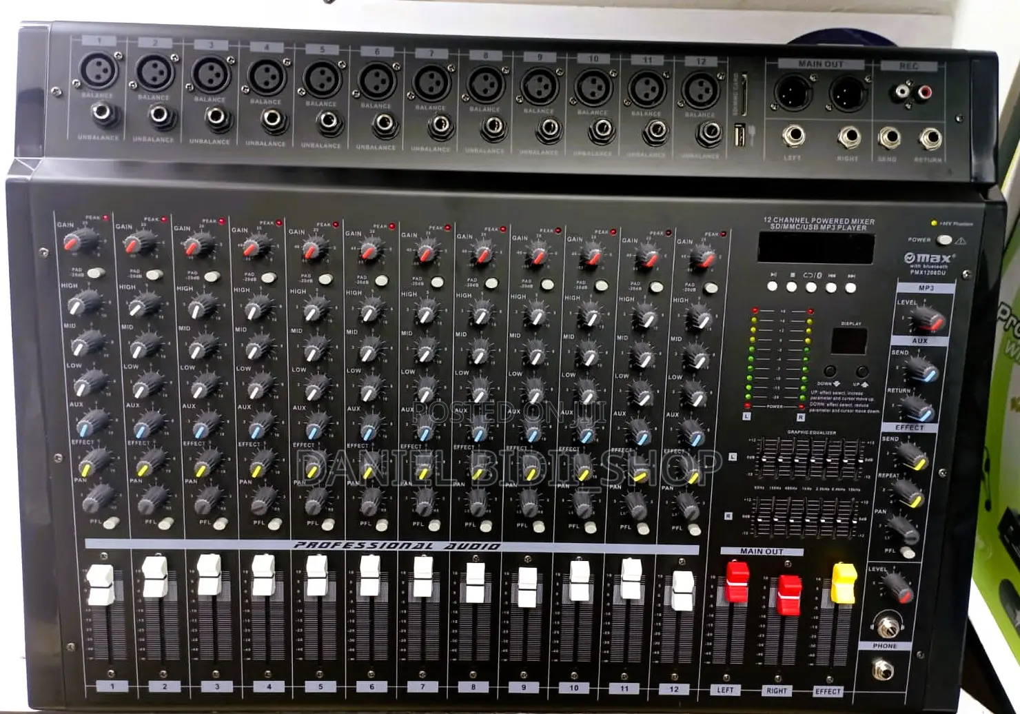 Max 12 Channel Powered Mixer Usb Mp3 Player