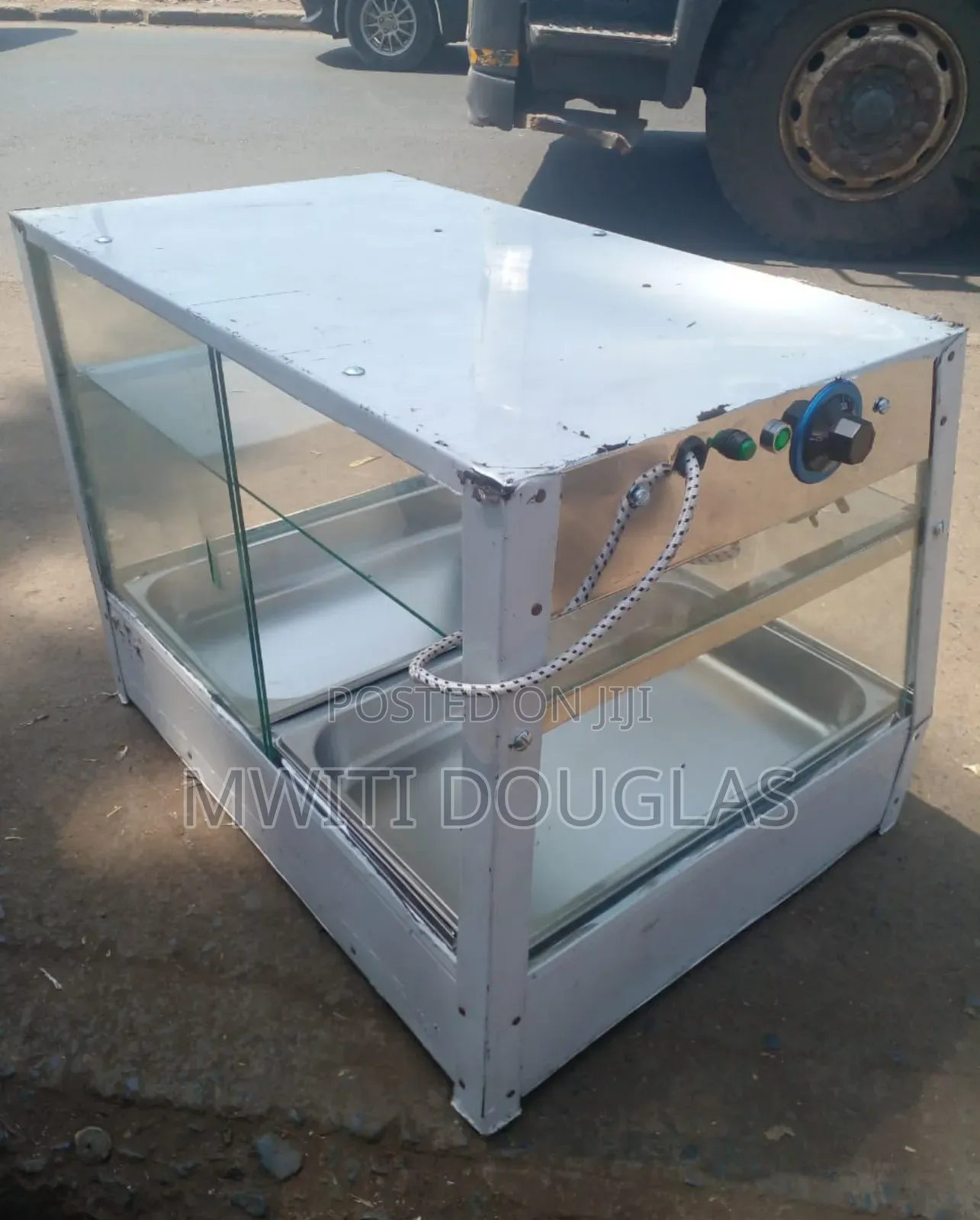 Stainless Steel Double Partitions Food Warmer Display