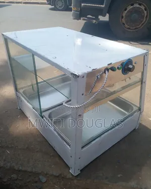 Stainless Steel Double Partitions Food Warmer Display
