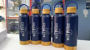 Water Bottle With Bamboo Lid and Bottom