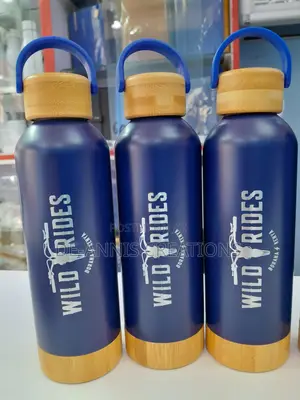 Water Bottle With Bamboo Lid and Bottom