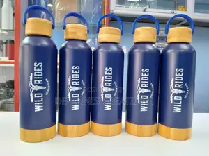 Water Bottle With Bamboo Lid and Bottom