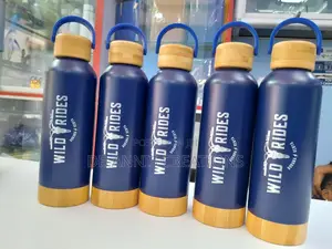 Water Bottle With Bamboo Lid and Bottom