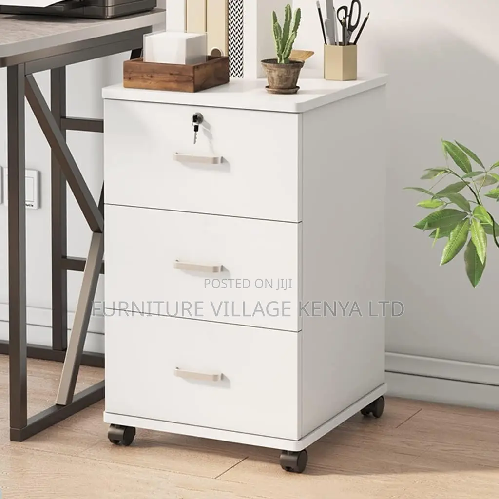 3-Drawer Mobile File Cabinet With Lock