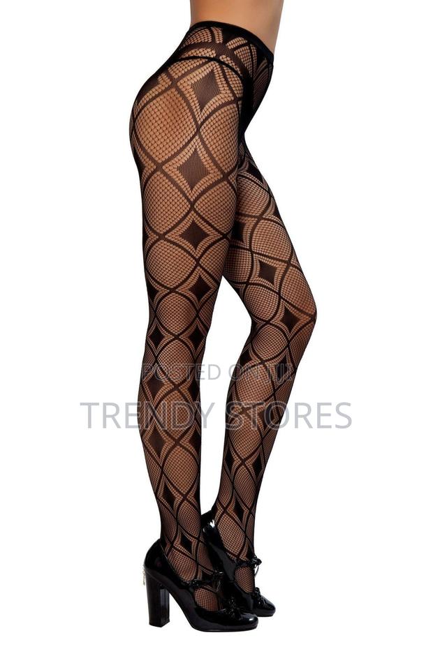 Diamond Pattern Fishnet Stockings - main view