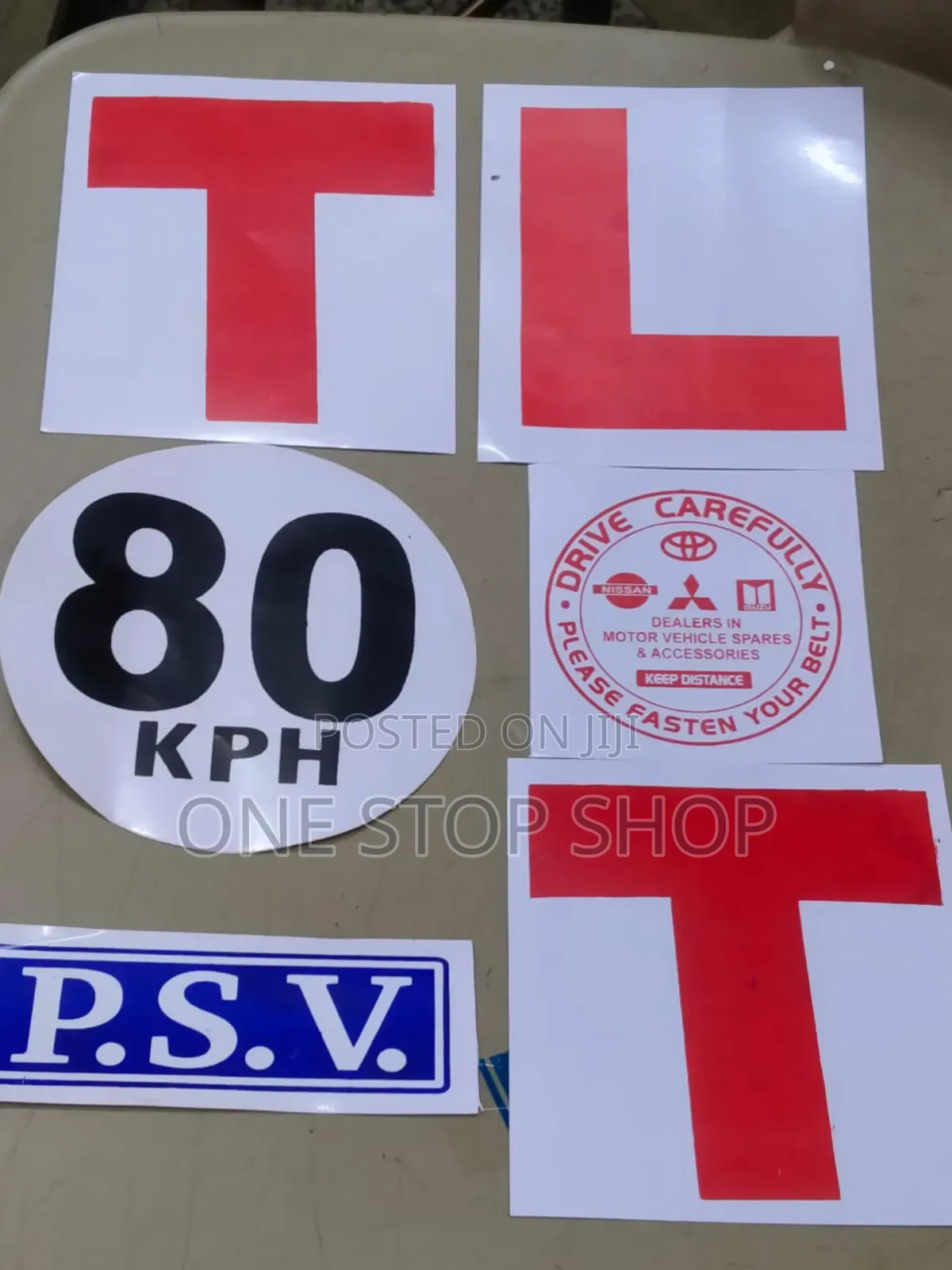 P.S.V,80KPH,T,L Safety Stickers