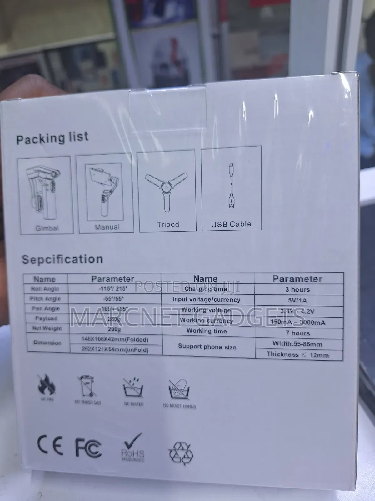 F5plus 3 Axis Foldable Gimbal Hand Held