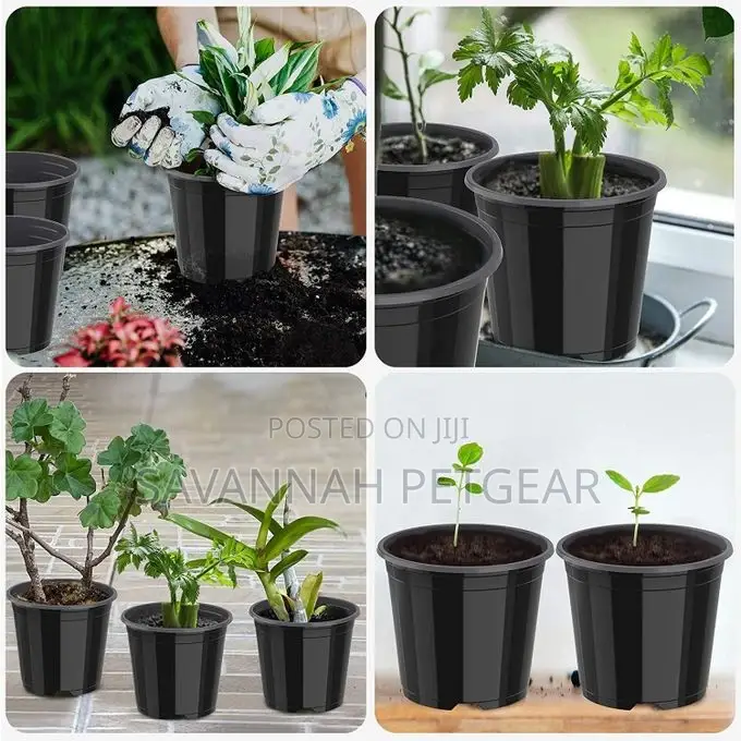 Recyclable Plastic Plant Seedling Flower Pots 1L - 10 PCS