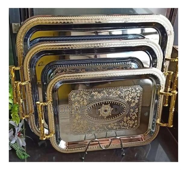 3 in 1 High Quality Big Classy Gold Trays - main view