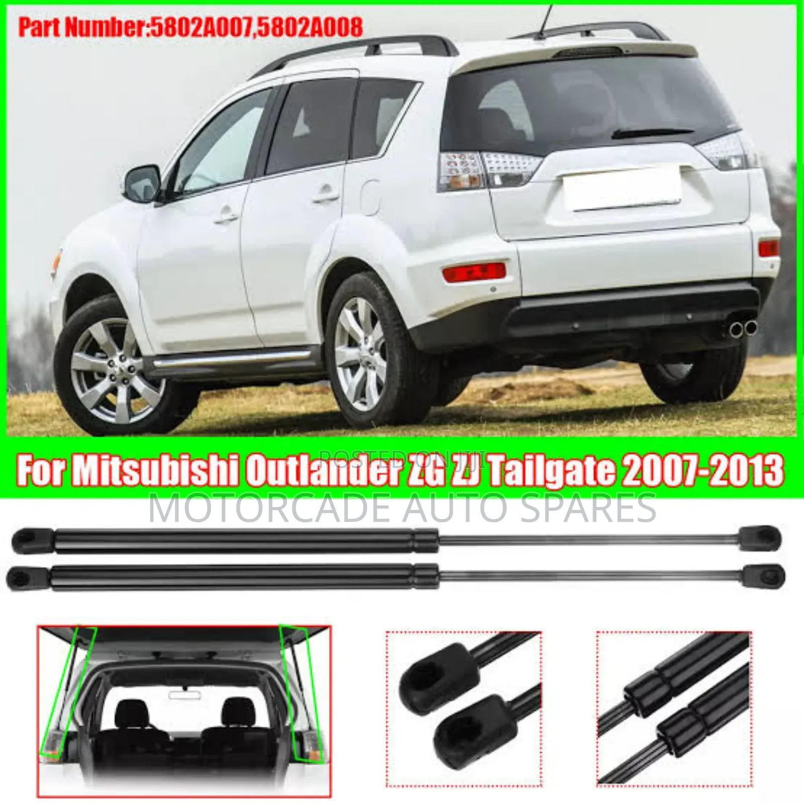 Mitsubishi Outlander 2007-2013 Tailgate Boot Shocks