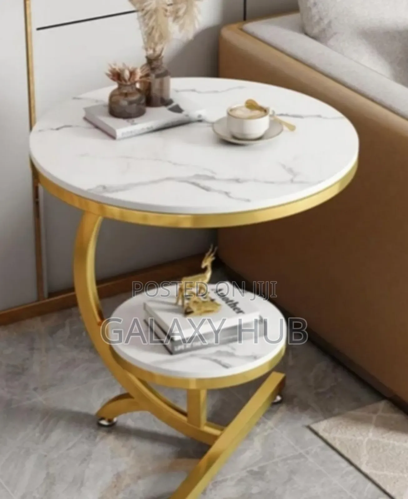 Double Circle Coffee Table Glass Effect