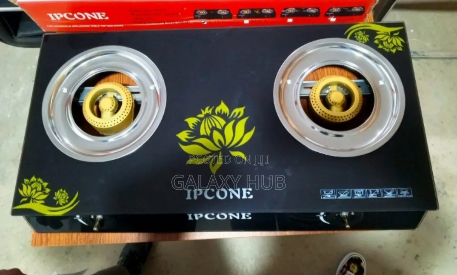 Ipcone 2burner Glass Table Top Gas Stove Cooker