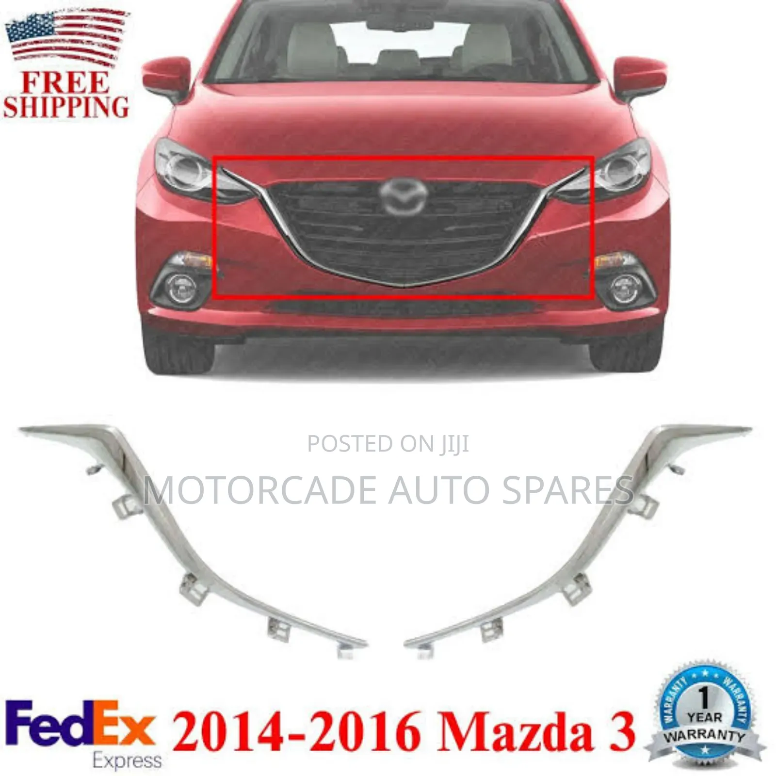 Mazda 3 Axela 2014-2016 Grill Chrome