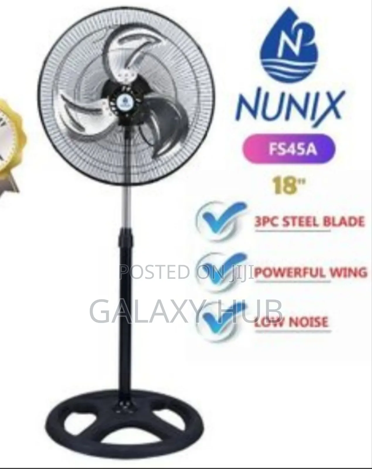 Nunix 18 Inches Free Standing Fan With Steel Blade