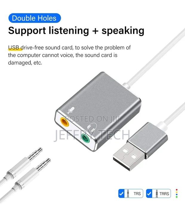 7.1 External USB Type C Sound Card Jack 3.5mm USB Audio - thumbnail 6